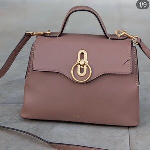 Mulberry Leather Satchel in Dusty Rose Pink with Gold Hardware